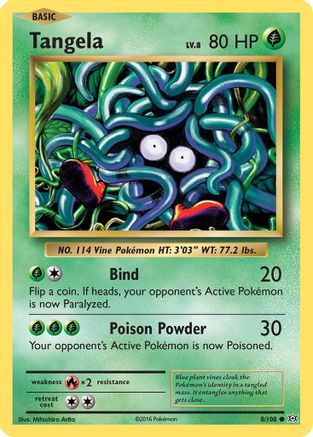 Tangela 008 - Reverse Holofoil XY Evolutions - Common