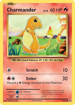 Charmander 009 - Reverse Holofoil XY Evolutions - Common