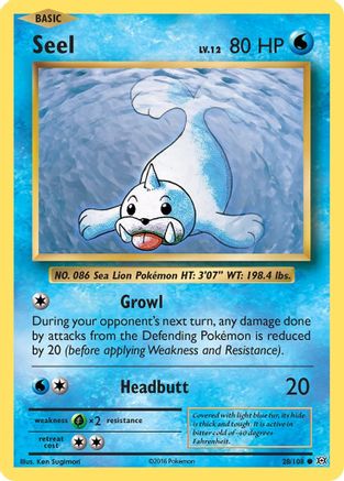 Seel 028 - Reverse Holofoil XY Evolutions - Common