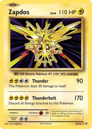 Zapdos 042 - Reverse Holofoil XY Evolutions - Holo Rare