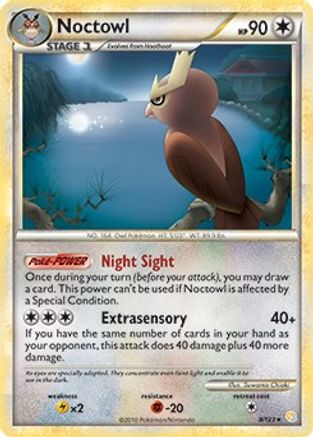 Noctowl - 8/123 (HeartGold & SoulSilver)/123 Deck Exclusives - Rare