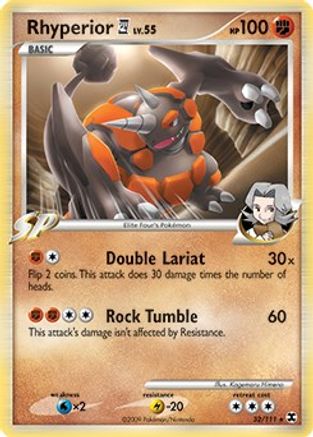 Rhyperior E4 - 32/111 (DPPt Rising Rivals)/111 - Holofoil Deck Exclusives - Holo Rare
