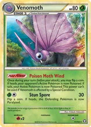 Venomoth - 11/102 (HGSS Triumphant)/102 Deck Exclusives - Rare