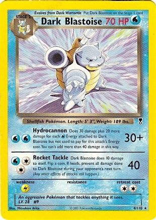 Dark Blastoise - 4/110 (WotC Legendary Collection)/110 Deck Exclusives - Rare