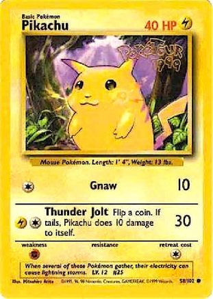 Pikachu (PokeTour 1999) 058/102 Miscellaneous Cards & Products - Promo