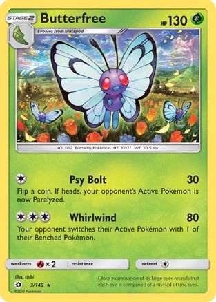 Butterfree 003 SM Base Set - Rare
