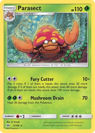 Parasect 005/149 - Reverse Holofoil SM Base Set - Rare