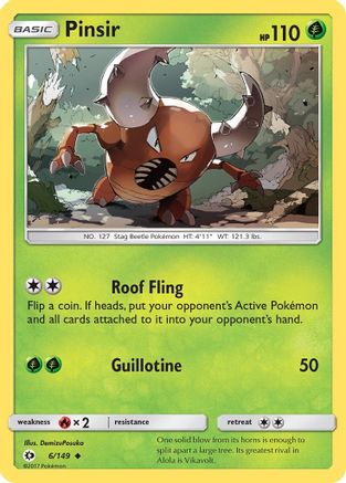 Pinsir 006/149 - Reverse Holofoil SM Base Set - Uncommon