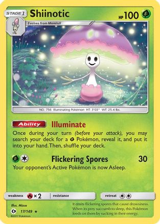 Shiinotic 017 - Reverse Holofoil SM Base Set - Holo Rare