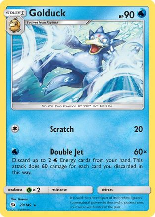 Golduck 029 - Reverse Holofoil SM Base Set - Rare
