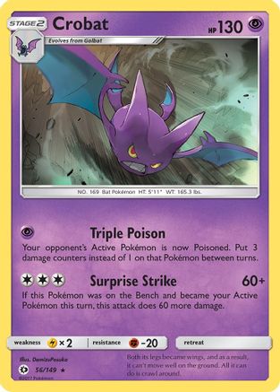 Crobat 056 - Reverse Holofoil SM Base Set - Holo Rare