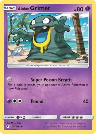 Alolan Grimer 057 - Reverse Holofoil SM Base Set - Common