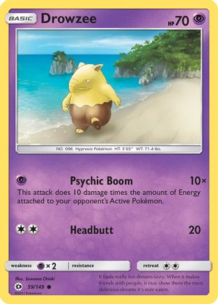 Drowzee 059 - Reverse Holofoil SM Base Set - Common
