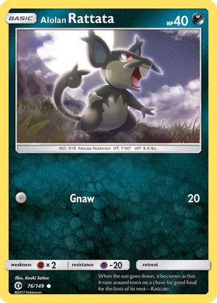 Alolan Rattata 076 - Reverse Holofoil SM Base Set - Common