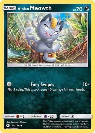 Alolan Meowth 078 SM Base Set - Common