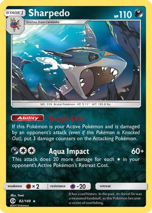 Sharpedo 082 - Holofoil SM Base Set - Holo Rare