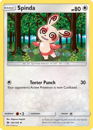 Spinda 102 - Reverse Holofoil SM Base Set - Uncommon