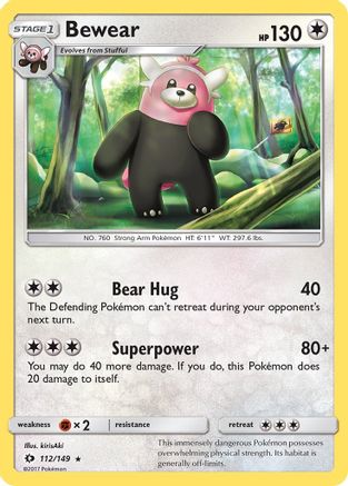 Bewear 112 SM Base Set - Rare