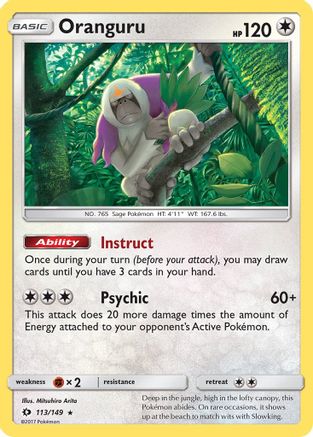 Oranguru 113 - Reverse Holofoil SM Base Set - Holo Rare