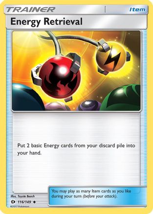 Energy Retrieval 116 - Reverse Holofoil SM Base Set - Uncommon