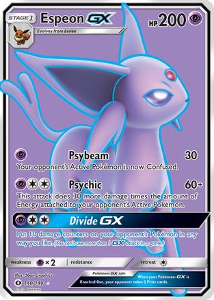 Espeon GX (Full Art) 140 - Holofoil SM Base Set - Ultra Rare
