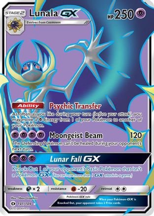 Lunala GX (Full Art) 141 - Holofoil SM Base Set - Ultra Rare