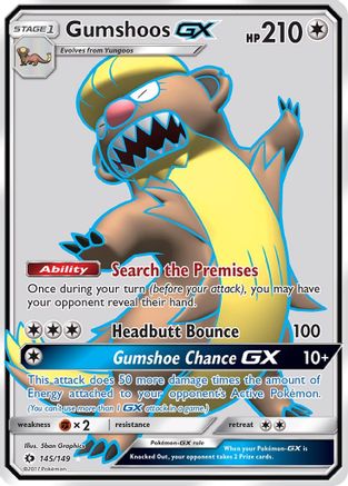Gumshoos GX (Full Art) 145 - Holofoil SM Base Set - Ultra Rare