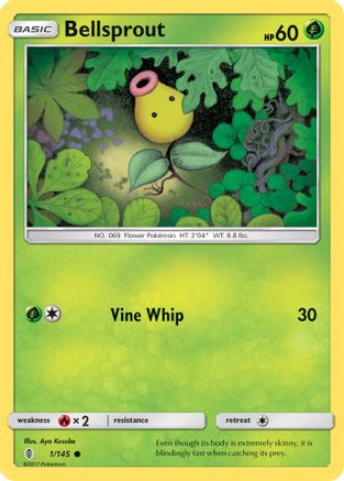 Bellsprout 001 - Reverse Holofoil SM Guardians Rising - Common