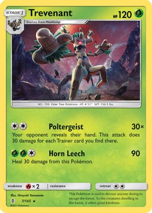 Trevenant/145 - Reverse Holofoil SM Guardians Rising - Rare