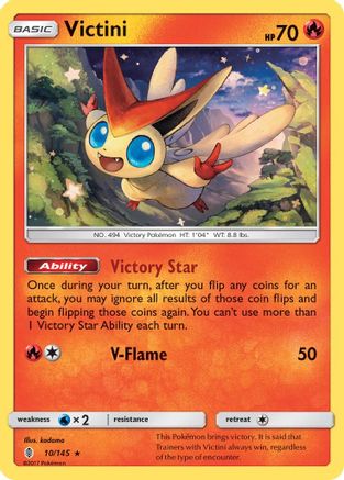Victini 010 - Reverse Holofoil SM Guardians Rising - Holo Rare