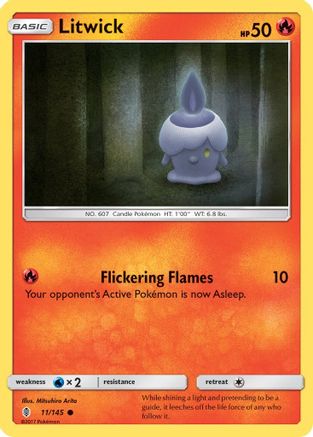 Litwick 011 - Reverse Holofoil SM Guardians Rising - Common