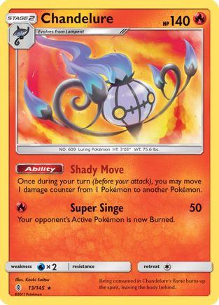 Chandelure 013 - Holofoil SM Guardians Rising - Holo Rare