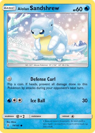 Alolan Sandshrew 019 - Reverse Holofoil SM Guardians Rising - Common