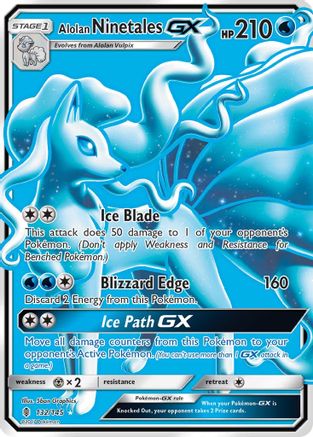 Alolan Ninetales GX (Full Art) 132 - Holofoil SM Guardians Rising - Ultra Rare