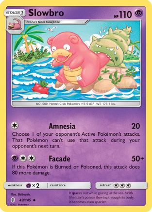 Slowbro 049 - Reverse Holofoil SM Guardians Rising - Uncommon