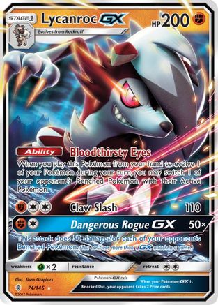 Lycanroc GX 074 - Holofoil SM Guardians Rising - Ultra Rare