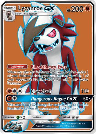Lycanroc GX (Full Art) - Holofoil SM Guardians Rising - Ultra Rare