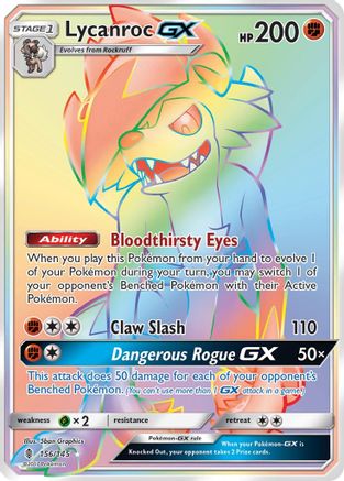 Lycanroc GX (Secret) - Holofoil SM Guardians Rising - Secret Rare
