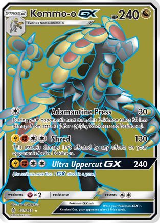 Kommo-o GX (Full Art) - Holofoil SM Guardians Rising - Ultra Rare