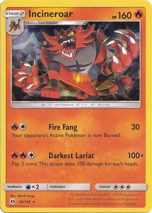 Incineroar - 026/149 (Cracked Ice Holo)/149 - Holofoil Deck Exclusives - Holo Rare