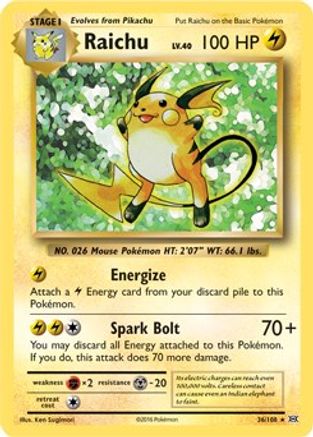 Raichu (XY Evolutions) 036/108 Deck Exclusives - Rare