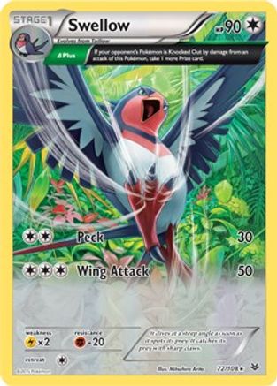 Swellow - 72/108 (XY Roaring Skies)/108 Deck Exclusives - Rare