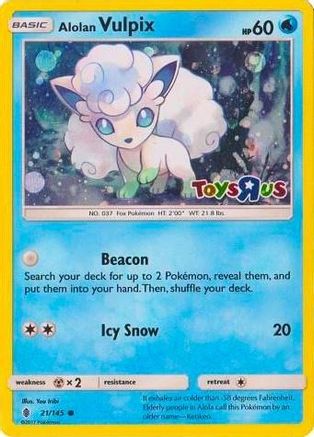 Alolan Vulpix (Toys R Us Promo) 021/145 - Holofoil Miscellaneous Cards & Products - Promo