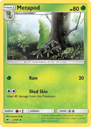 Metapod 002 SM Burning Shadows - Uncommon