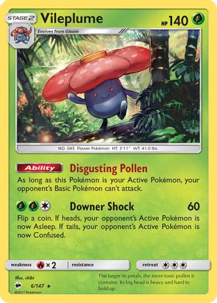 Vileplume 006 - Holofoil SM Burning Shadows - Holo Rare