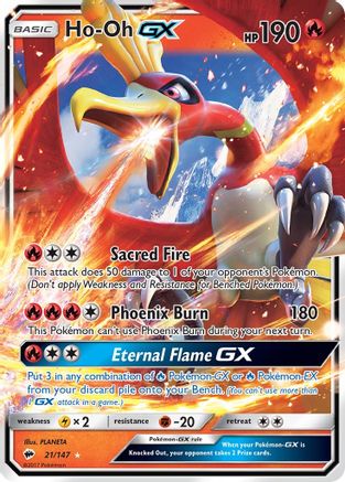 Ho-Oh GX 021 - Holofoil SM Burning Shadows - Ultra Rare