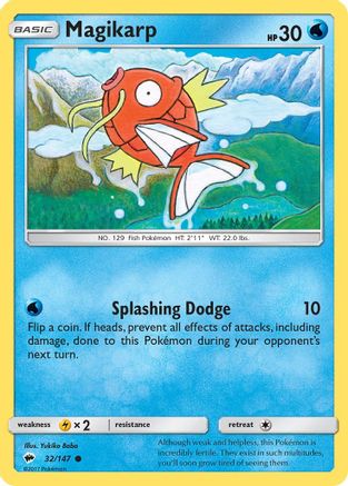 Magikarp 032 - Reverse Holofoil SM Burning Shadows - Common