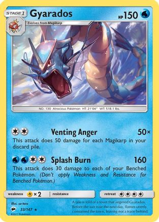 Gyarados 033 - Holofoil SM Burning Shadows - Holo Rare