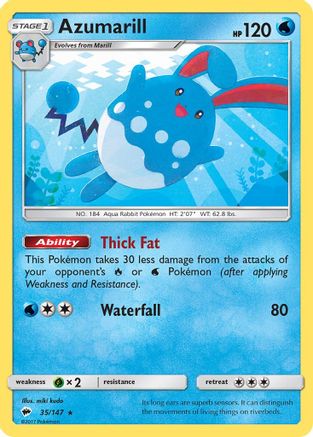Azumarill 035 SM Burning Shadows - Rare