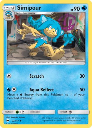 Simipour - Reverse Holofoil SM Burning Shadows - Uncommon